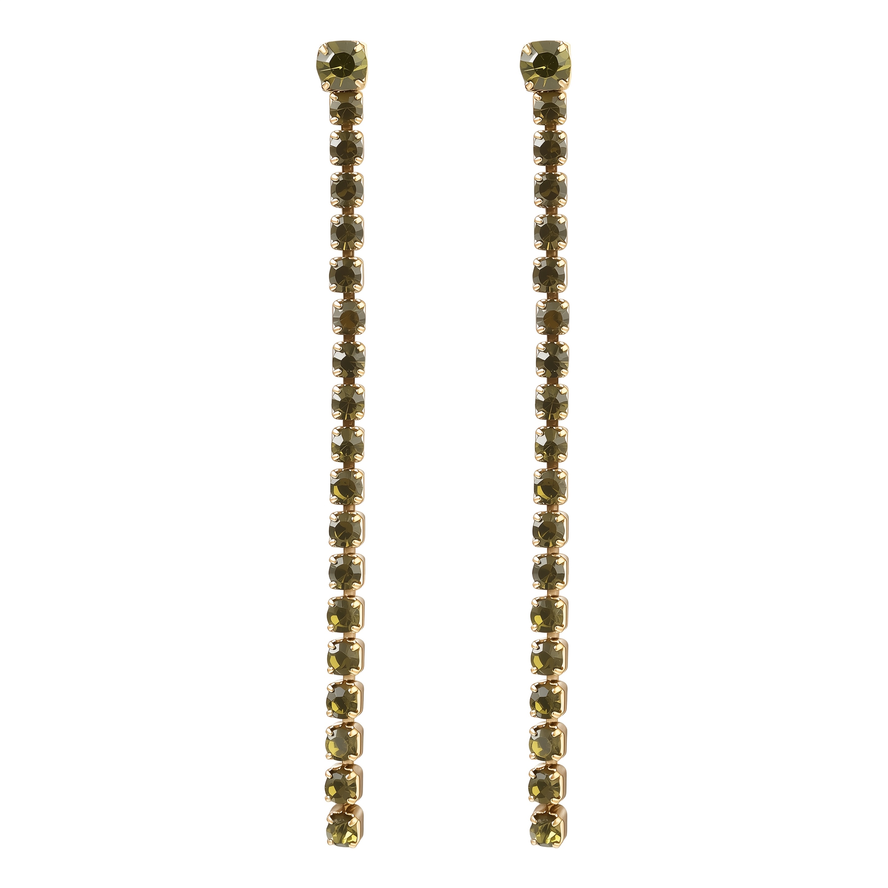 Women's Trendy Long Tassel Zirconia Stud Earrings, 12 Colors Available